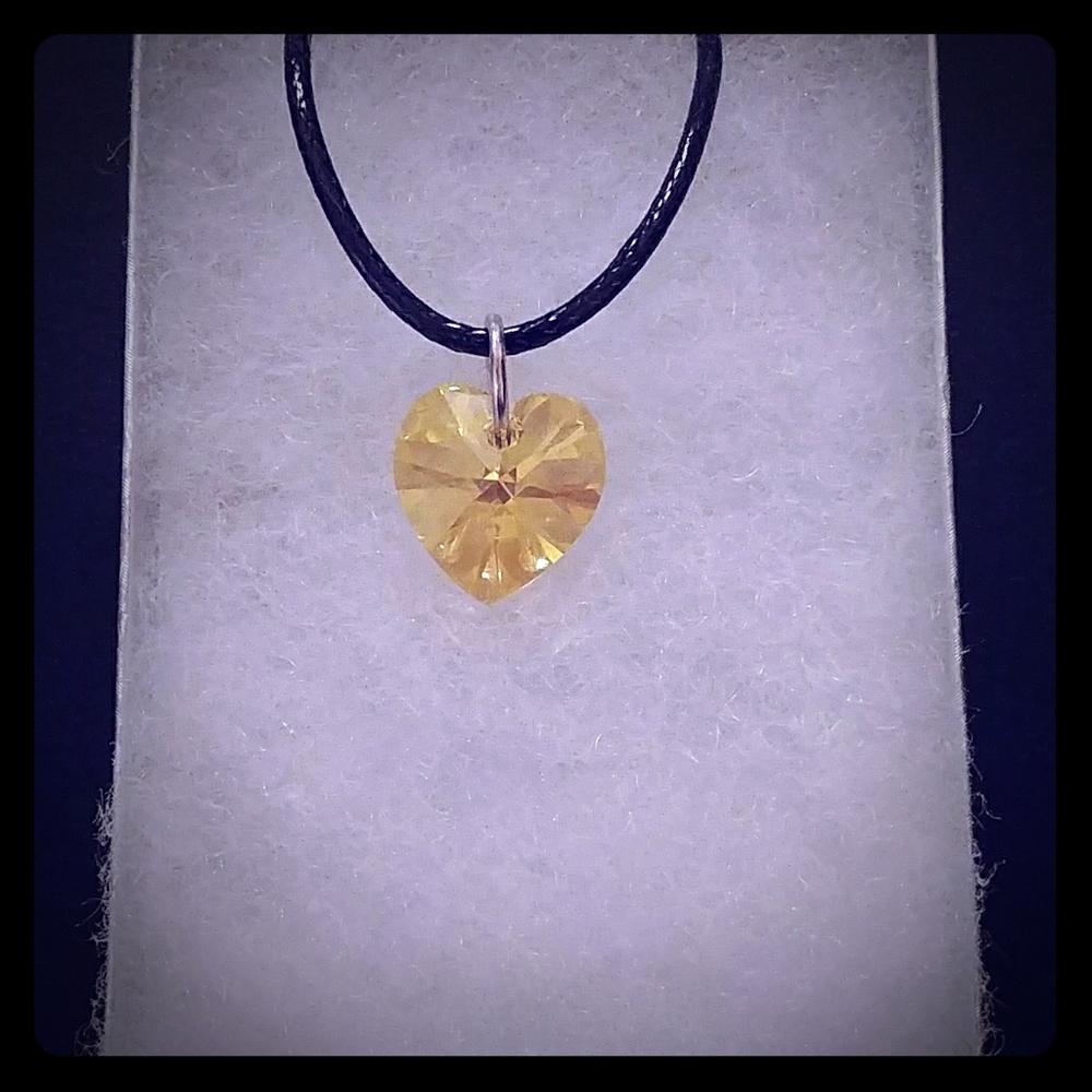 Sunshine Gold Crystal Heart Necklace